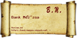 Bank Múzsa névjegykártya